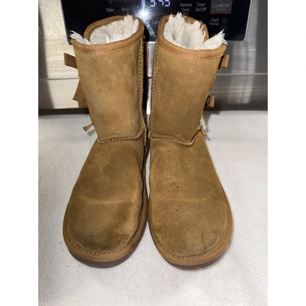Koolaburra By Ugg Chestnut Leather Lined Comfort Boots Youth Sz 3 Style 1019372‎